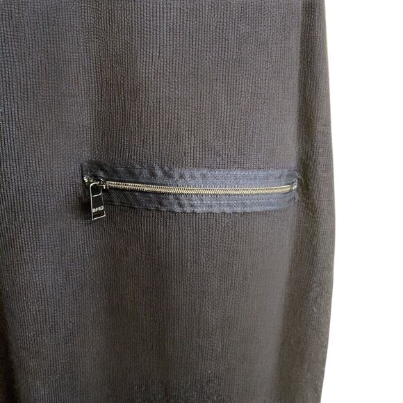 Andrew Marc New York Sweater Dress Women's SZ M Black Long Sleeved Zip Pockets - Picture 5 of 10